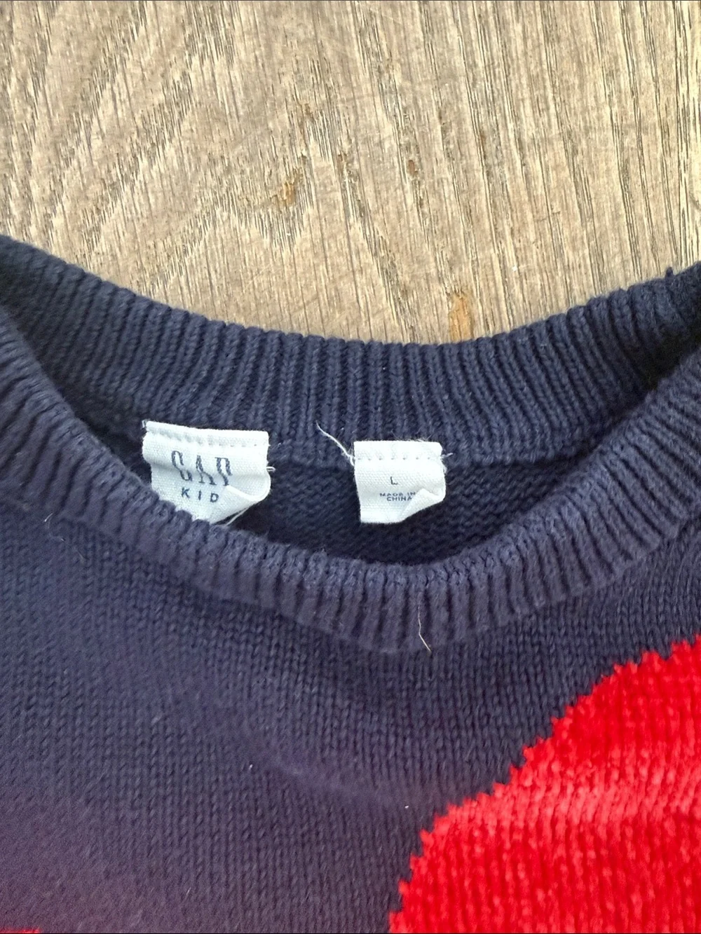 The Gap Girl’s Navy Sweater with Red Heart